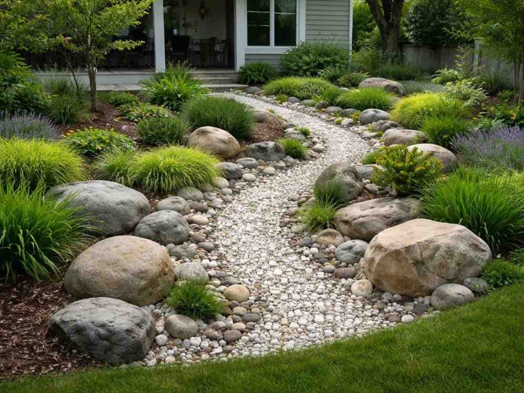 white stones for landscaping